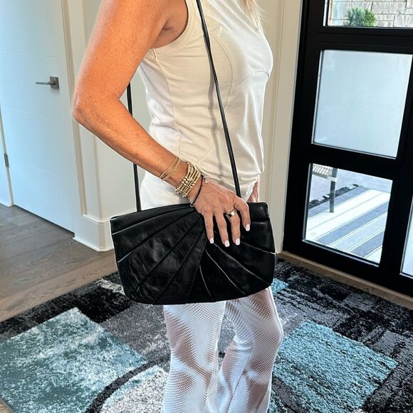 Brio vintage leather shoulder clutch purse crossbody - Picture 11 of 12